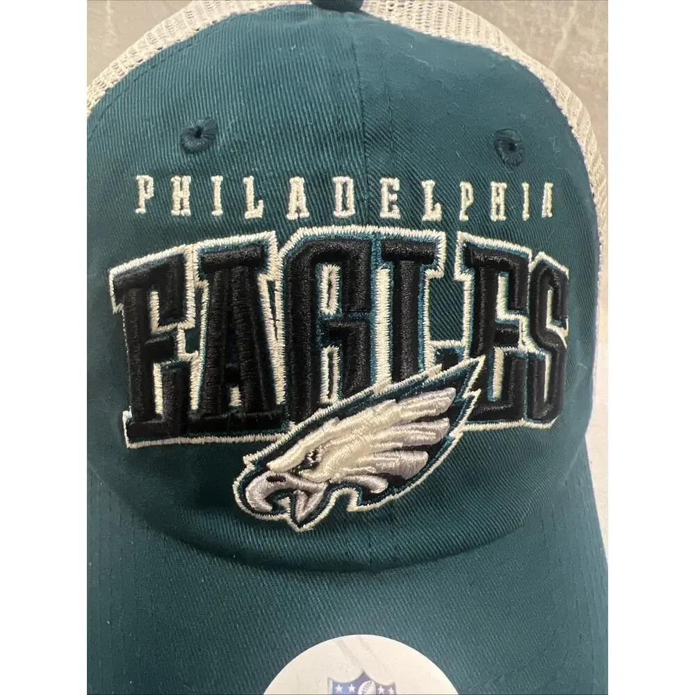 NWT Philadelphia Eagles Hat Team Apparel NFL Football Adjustable Trucker Mesh‎